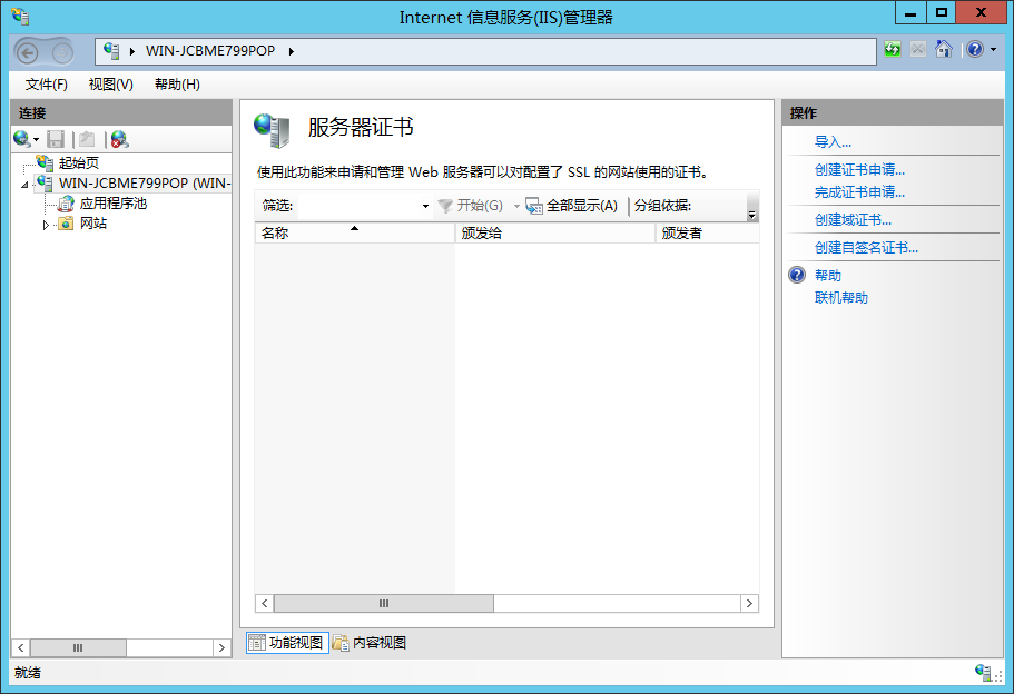 IIS 8 服务器 CSR 生成教程